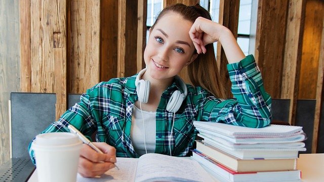 School Girl at Desk